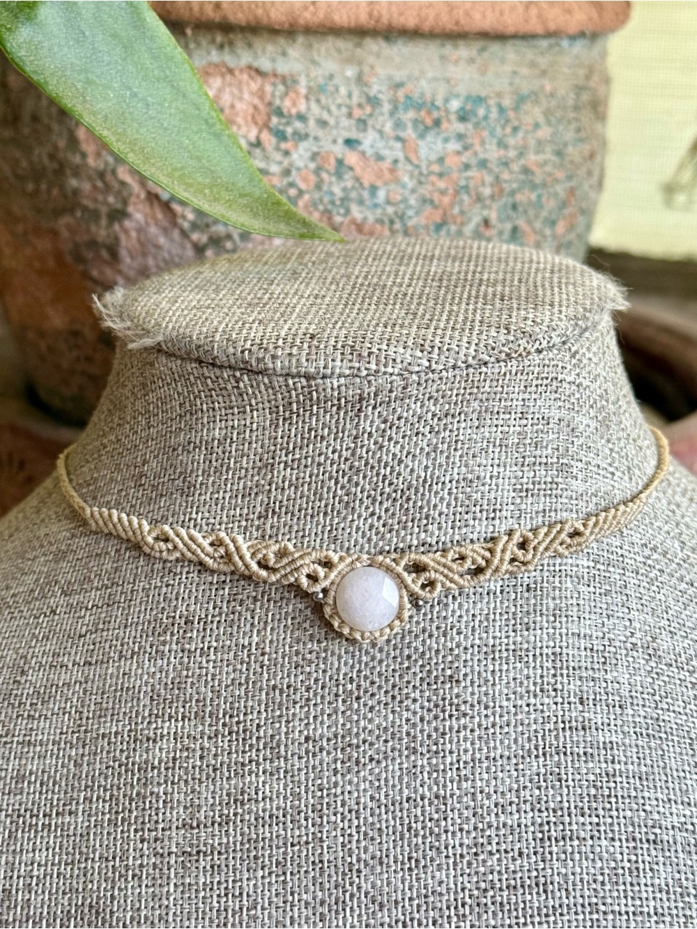 Micro Macrame Quartz Choker